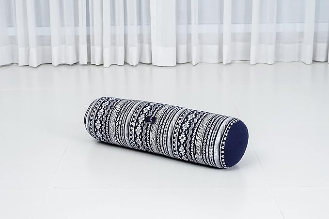 Leewadee Small Yoga Bolster – Shape-Retaining Cervical Neck Roll, Tube Pillow for Comfortable Reading, Kapok Filling, 22 x 6 x 6 inches-GravixFit