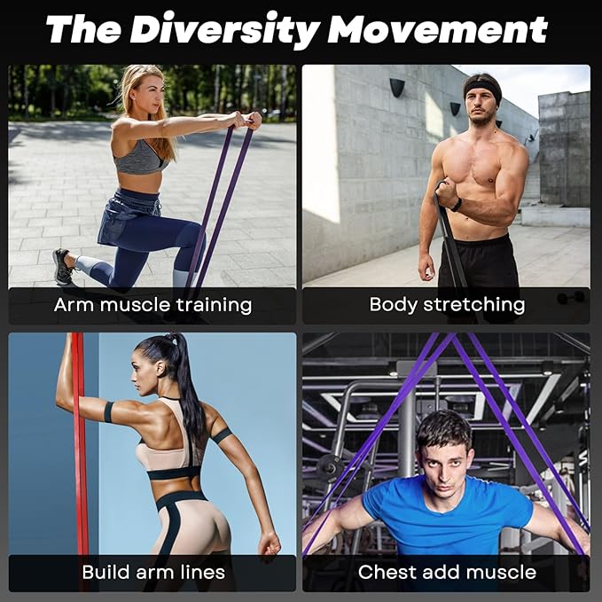 Resistance Bands for Working Out, Pull Up Assistance Bands, Exercise Workout Bands Set for Men Women, Stretch Bands for Physical Therapy, Muscle Training, Home Workouts-GravixFit