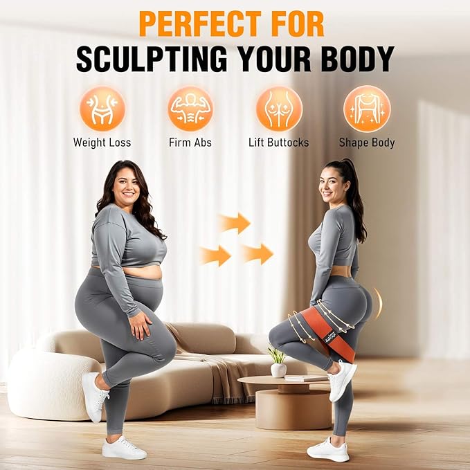 Fabric Resistance Bands for Working Out - Exercise Bands for Women and Men, Booty Bands for Legs and Glute, Yoga, Pilates, Rehab, Fitness and Home Workout-GravixFit