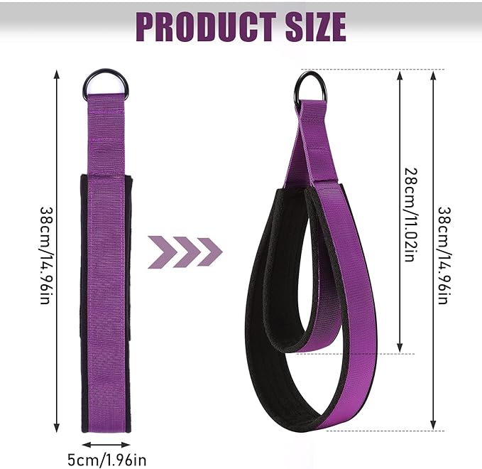TOBWOLF Pilates Straps - Double Loop D-Ring Straps for Reformer, Padded, Home Gym Workout-GravixFit