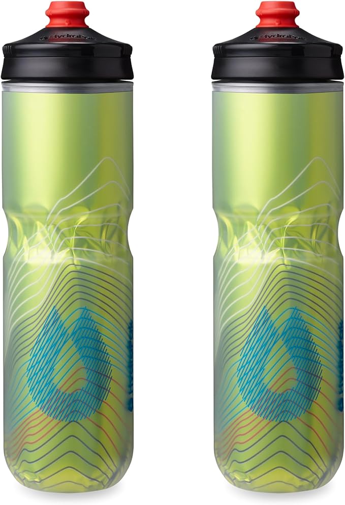 HydraPak Polar Surge Insulated Bike Water Bottle 2-Pack (20oz or 24oz) - High Flow, Fits Most Bike Cages, For Cycling & Sports-GravixFit
