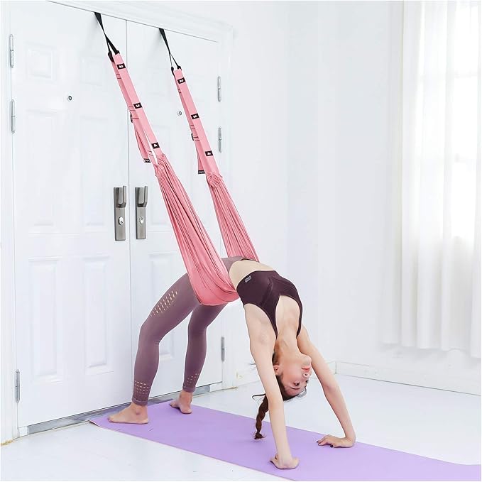 Leg Stretcher Strap, Stretching Equipment with Door Anchor Flexibility Trainer Backbend Assist for Dance Aerial Yoga Ballet Leg Stretching Exercise-GravixFit