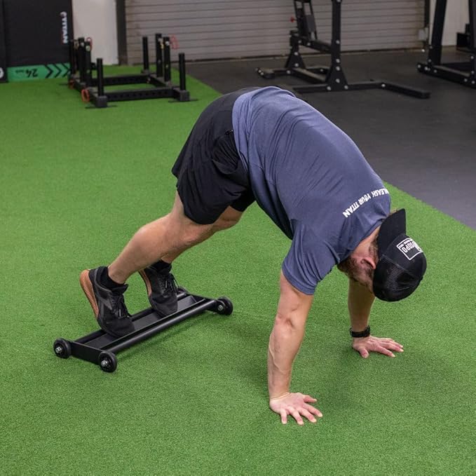 Titan Fitness Glute Hamstring Ab Glider, Leg and Ab Roller for Home Gym Fitness, Lower Body Workout Equipment-GravixFit