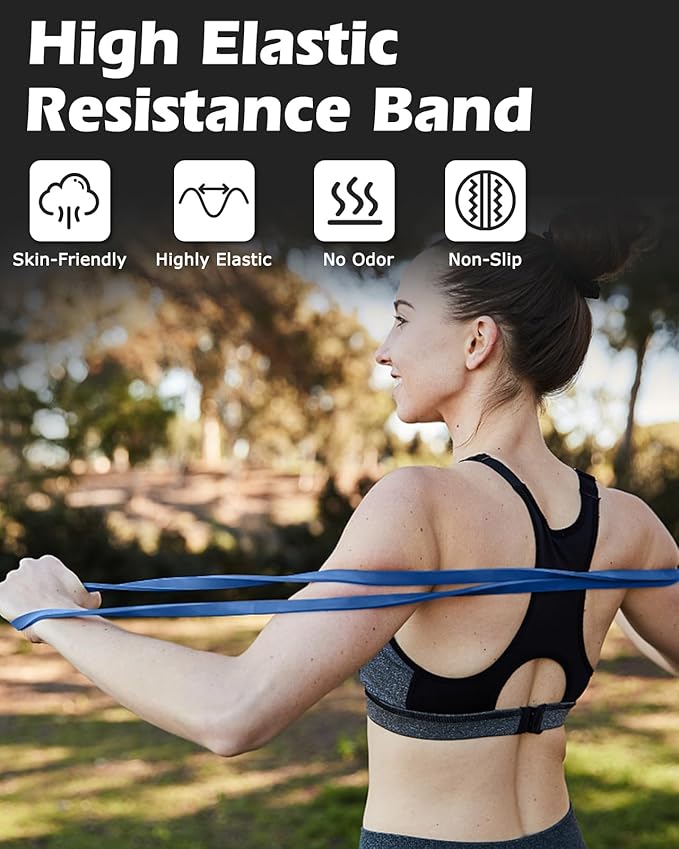 Zacro Resistance Bands, 6 Resistance Levels Pull Up Assistance Bands, Exercise Bands for Men&Women, Heavy Duty Resistance Band Set with Door Anchor, for Working Out, Muscle Training, Physical Therapy-GravixFit
