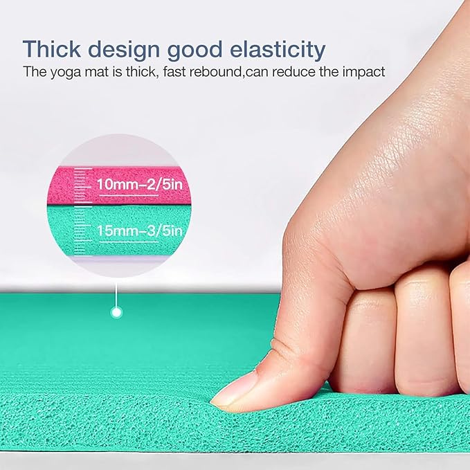 Thick Yoga Mat Non Slip, Large Size 72" L x 32" W x 0.6" TH, Premium Exercise & Fitness Mat with Carrying Strap and Bag, Workout Mats for Home-GravixFit