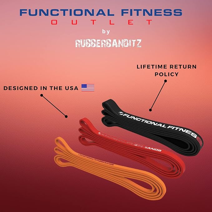 Pull Up Assist Bands Set by Functional Fitness. Heavy Duty Resistance and Assistance Training Band-GravixFit