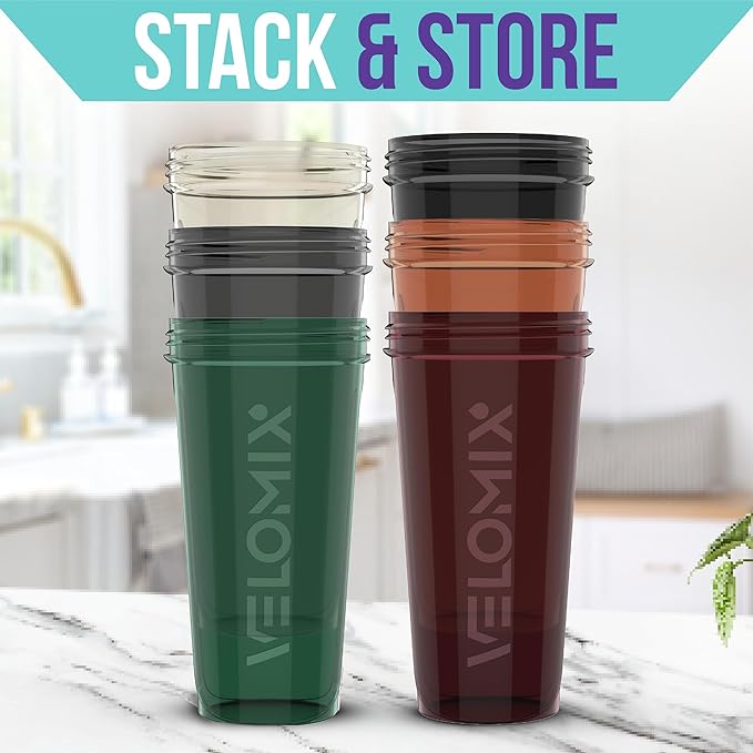 '-6 PACK- 28 oz Protein Shaker Bottle for Protein Mixes - 6x Wire Whisk | Leak Proof Shaker Cups for Protein Shakes | Protein Shaker Bottle Pack | Protein Shake Cup (Earth Tones Collection)-GravixFit