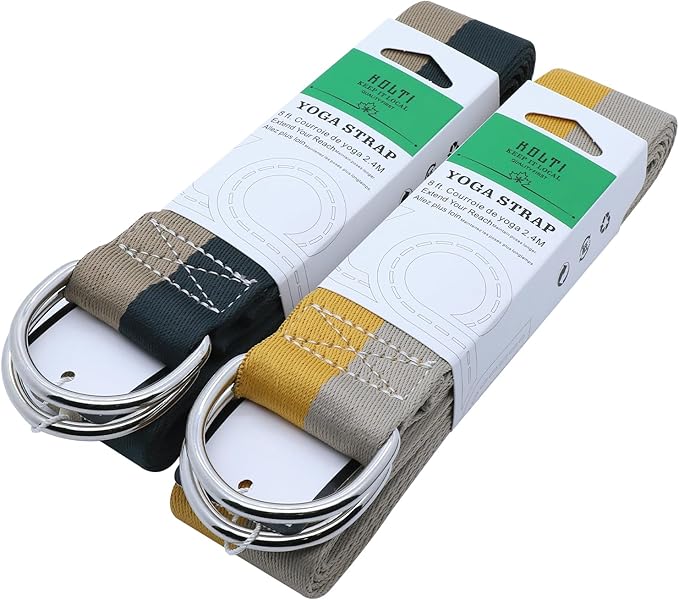 Yoga Exercise Adjustable Straps 8FT with Durable D-Ring for Pilates & Gym Workouts | Hold Poses, Stretch, Improve Flexibility & Maintain Balance-GravixFit