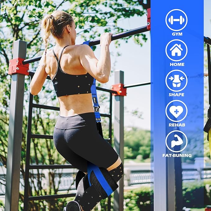 Pull Up Assistance Bands, Adjustable Heavy Duty Resistance Band for Pull Up, 3 Pull Up Bands, Comfortable Fabric Feet/Knee Rest, Assistance Bands for Pull-Up, Home Fitness, Body Stretching-GravixFit