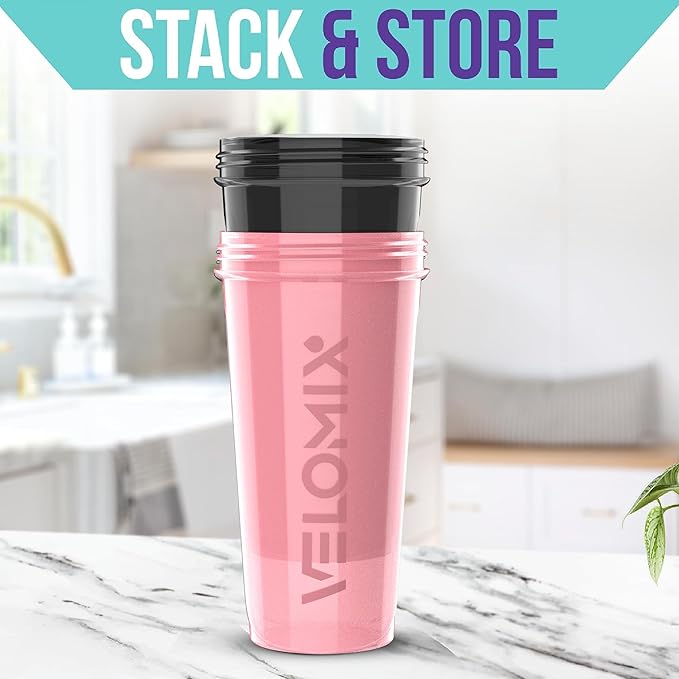 '-2 Pack- 28 oz Protein Shaker Bottles for Protein Mixes - 2x Wire Whisk | Leak Proof Shaker Cups for Protein Shakes | Protein Shaker Bottle Pack | Shakers for Protein Shakes-Pink&Black-GravixFit
