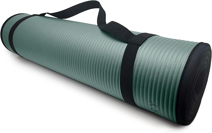 MICRODRY Deluxe Fitness Exercise Yoga Mat for Home & Gym, Extra Thick for High Impact Training, Multi Layered Skid Resistant Surface, Odor Neutralizing with Carrying Strap-GravixFit