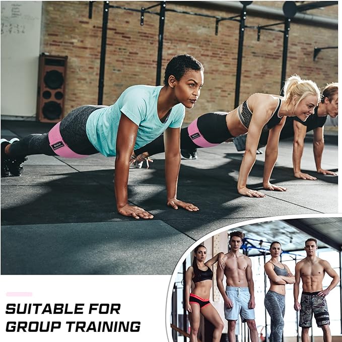12 Pcs Fabric Resistance Bands for Working Out Booty Workout Stretch Exercise Bands Non Slip for Legs Squat Resistance Loop for Women Men Starter Butt Hip Thigh Fitness-GravixFit