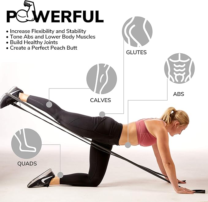 7Ft Long Resistance Bands for Stretching - Resistance Bands Set with Door Anchor - Exercise Bands Including Carry Pouch, E-Book & App - Latex-Free Workout Bands-GravixFit