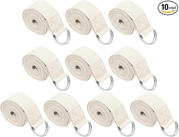 PATIKIL Yoga Strap for Stretching, Cotton Yoga Belt with Adjustable Metal D-Ring Buckle Stretch Band for Fitness Pilates-GravixFit