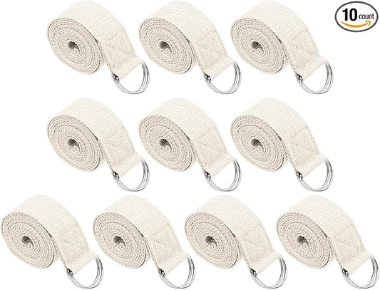 PATIKIL Yoga Strap for Stretching, Cotton Yoga Belt with Adjustable Metal D-Ring Buckle Stretch Band for Fitness Pilates-GravixFit
