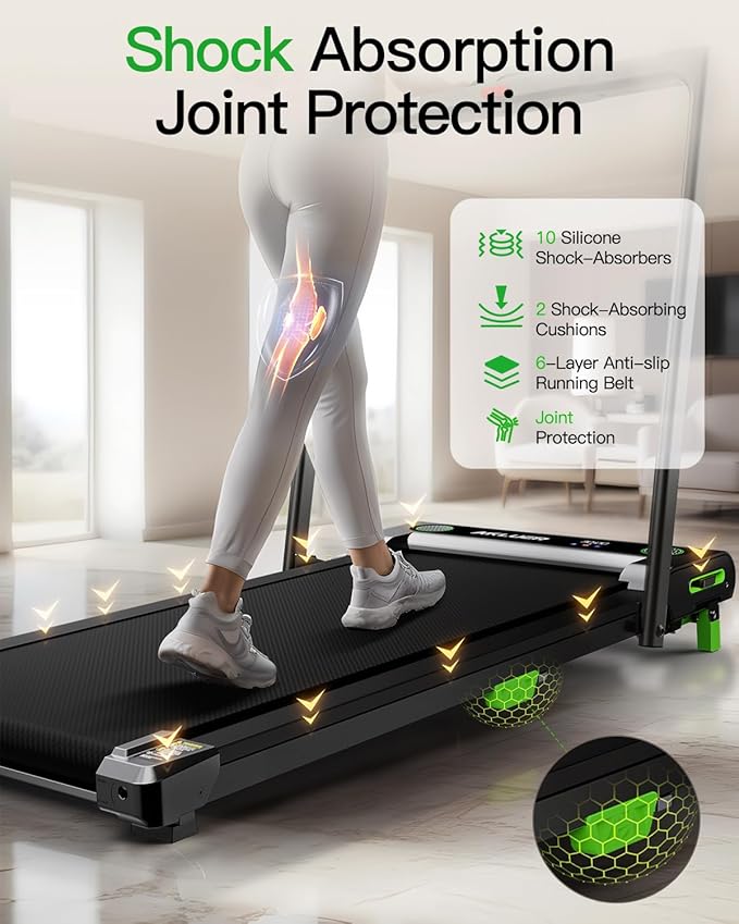 Walking Pad Treadmill, 330lbs Capacity, Compact Walking Pad, 2.5HP Desk Treadmills, 45dB Silent Operation, Foldable Treadmill with Remote Control, for Home Office-GravixFit