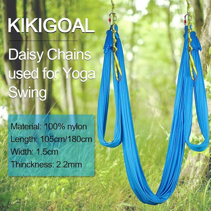 KIKIGOAL 2pcs Safety Daisy Chains Strong Climbing Strap Adjustable Nylon Strap Rope Yoga Pilates Stretching Straps-GravixFit