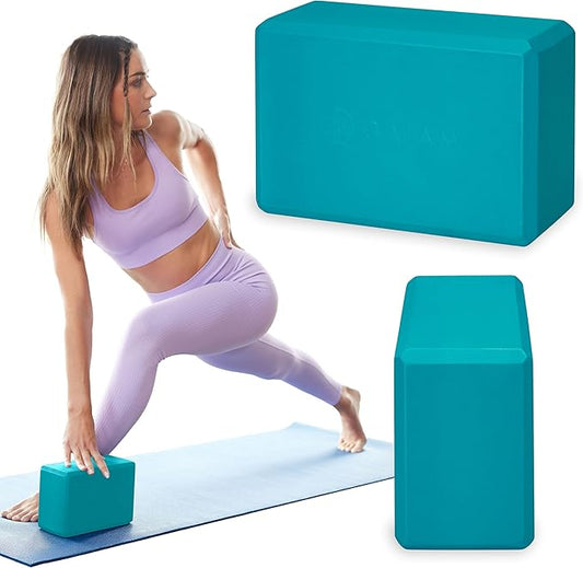 Gaiam Yoga Block - Supportive Latex-Free Eva Foam - Soft Non-Slip Surface with Beveled Edges for Yoga, Pilates, Meditation - Yoga Accessories for Stability, Balance, Deepen Stretches-GravixFit