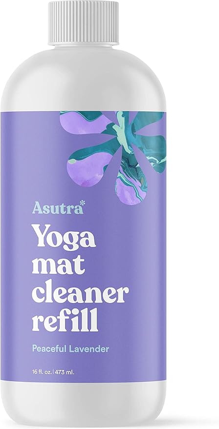 ASUTRA Yoga Mat Cleaner Spray Refill (Peaceful Lavender), 16 fl oz - Organic Essential Oils, No Slippery Residue, Deep-Cleansing for Fitness Gear & Gym Equipment-GravixFit