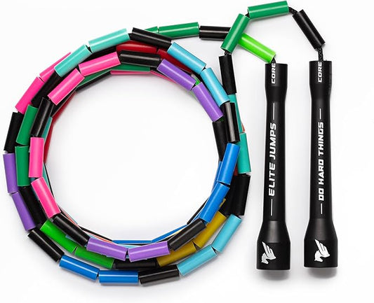 Elite Jumps - Do Hard Things 1” Beaded Jump Ropes - Strong & Durable Materials - Resize & Adjust - Fitness & Cardio Training - Improve Rhythm, Speed, Agility