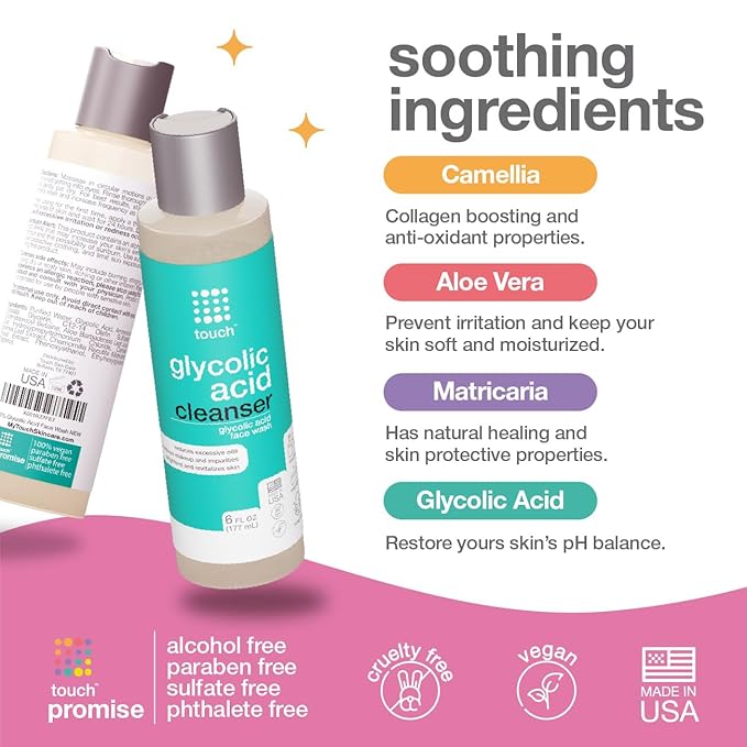 10% Glycolic Acid Face Wash - Exfoliating, Non Drying & Foaming AHA Cleanser - Anti-Aging, Skin Tone & Texture, Wrinkles, Pores, Blackheads - Sulfate Free, Oil Free, & Low PH - 6 oz.-GravixFit