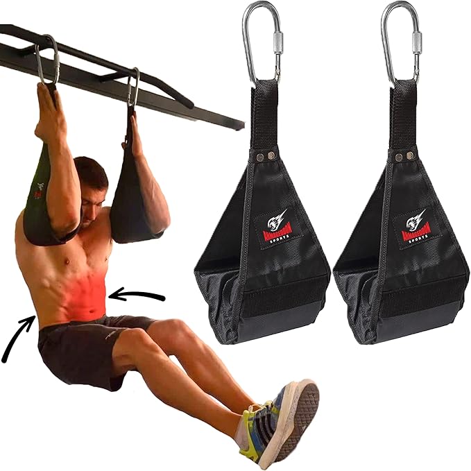Premium Ab Slings Straps - Rip-Resistant Heavy Duty Pair for Pull Up Bar Hanging Leg Raiser Fitness - Ab Exercise Equipment, Superb Arm Padding for Abdominal Training Workout Equipment-GravixFit