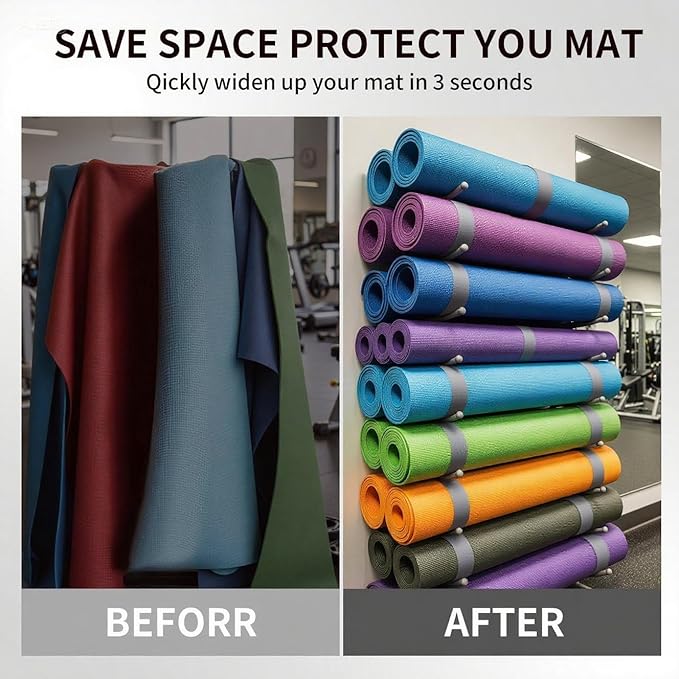 25" Yoga Mat Strap | Slap Band Holder for Carrying and Storage Mats | Rolled Scrunchie Yoga Essential Accessory-GravixFit