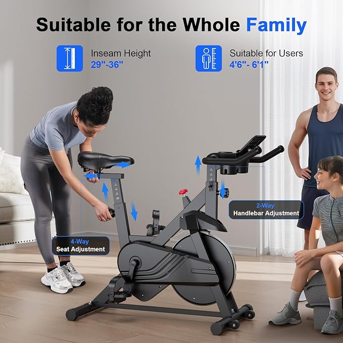 Superun Exercise Bike, Stationary Bikes for Home Gym with 32-Level Magnetic Resistance, 300LBS Capacity Indoor Cycling Bike with Comfortable Seat, LED Display