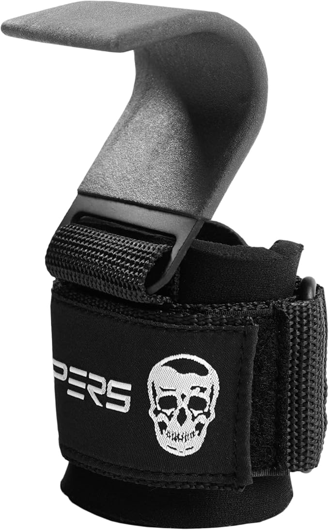 Gymreapers Weight Lifting Hooks (Pair), Heavy Duty Power Wrist Straps Hand Grip Support For Deadlifts, Pull Ups, Shrugs - Gym Gloves For Men and Women-GravixFit