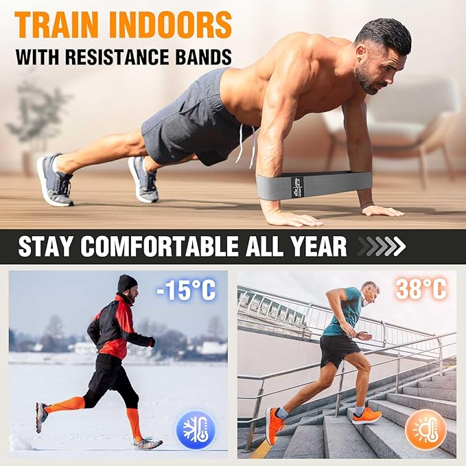 Fabric Resistance Bands for Working Out - Exercise Bands for Women and Men, Booty Bands for Legs and Glute, Yoga, Pilates, Rehab, Fitness and Home Workout-GravixFit