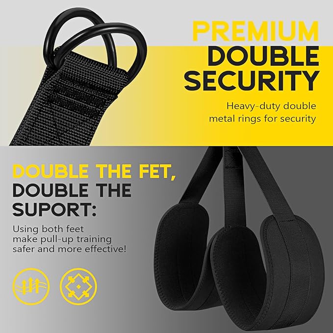 Pull Up Assistance Bands, Adjustable Heavy Duty Resistance Band for Pull Up, 3 Pull Up Bands, Comfortable Fabric Feet/Knee Rest, Assistance Bands for Pull-Up, Home Fitness, Body Stretching-GravixFit