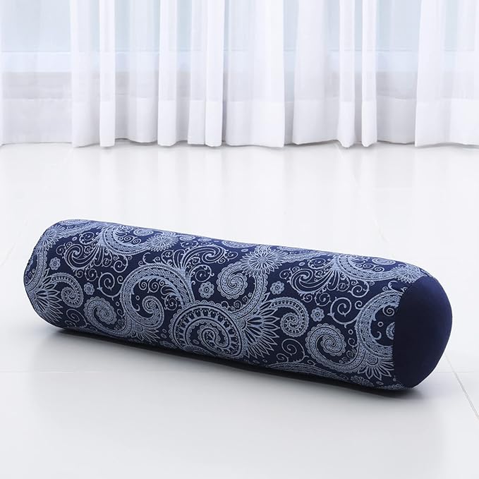 Leewadee Small Yoga Bolster – Shape-Retaining Cervical Neck Roll, Tube Pillow for Comfortable Reading, Kapok Filling, 22 x 6 x 6 inches-GravixFit
