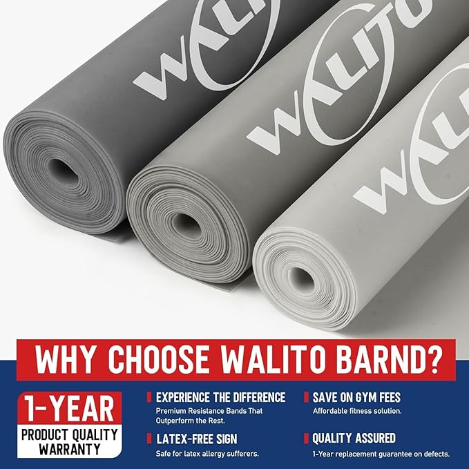 WALITO Resistance Bands for Working Out, Exercise Bands for Women and Men, Workout Bands for Physical Therapy, Stretch, Recovery, Pilates, Rehab, Strength Training and Home Gym-GravixFit