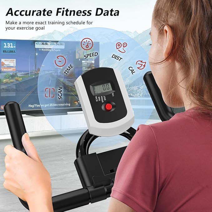 POOBOO Exercise Bike, Stationary Bike for Home Gym, Indoor Cycling Bike w/Comfortable Seat Cushion & Tablet Mount, Silent Belt Drive Indoor Bike for Cardio Workout-GravixFit