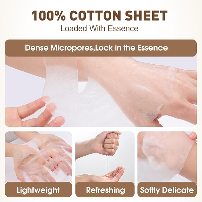 120 Pack Collagen Essence Sheet Face Masks Skincare, Moisturizing & Hydrating Face Mask for Skin Care, Bulk Face Masks for All Skin Types, Spa Party Gifts for Women (12 Types x 10 Pcs)-GravixFit