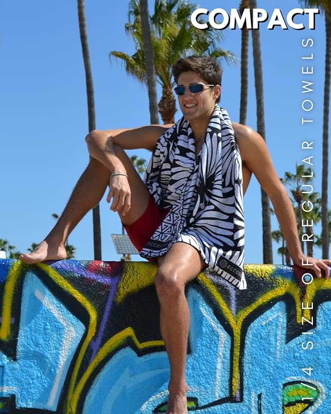 ECCOSOPHY Microfiber Beach Towel - Sand Free Towels are Quick Dry, Light Weight, Super Absorbent - Perfect Pool, Travel, Cruise, Camping Essentials - Oversized Extra Large for Adults 71x35 in-GravixFit