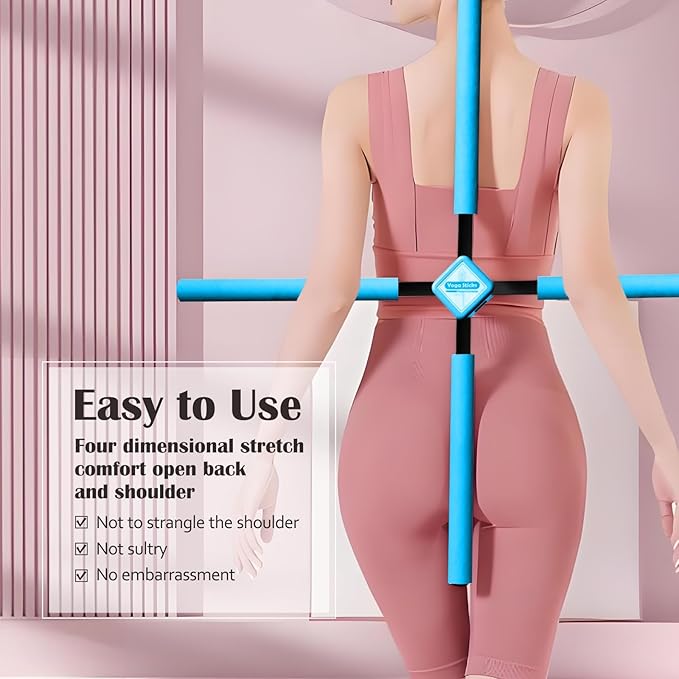 Back Straightener Posture Corrector|Yoga Stick Stretching Tool for Women and Men|Portable Posture Corrector Pole,Stretch Mobility Stick, Physical Workout Exercise Dowel-GravixFit