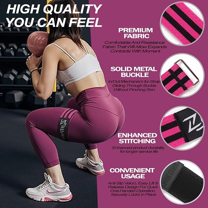 BFR Occlusion Bands for Women Legs Glutes Hip Building, Comfortable Elastic Booty Bands for Blood Flow Training Workouts Fast to Lift Your Butt,Squat,Thigh,Fitness-GravixFit