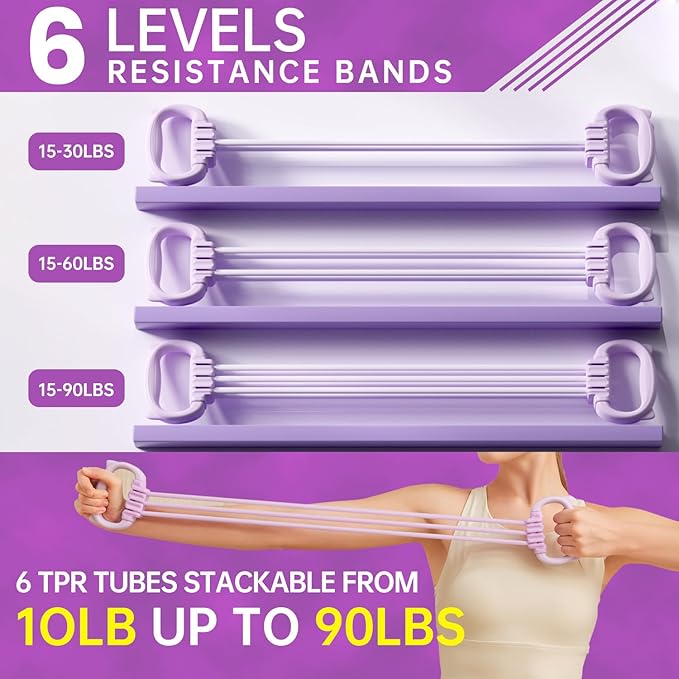 Resistance Bands with Handles, Single Resistance Bands, Exercise Bands with Comfortable Handles, Resistance Training, Physical Therapy, Home Workouts, Fitness, Pilates-GravixFit