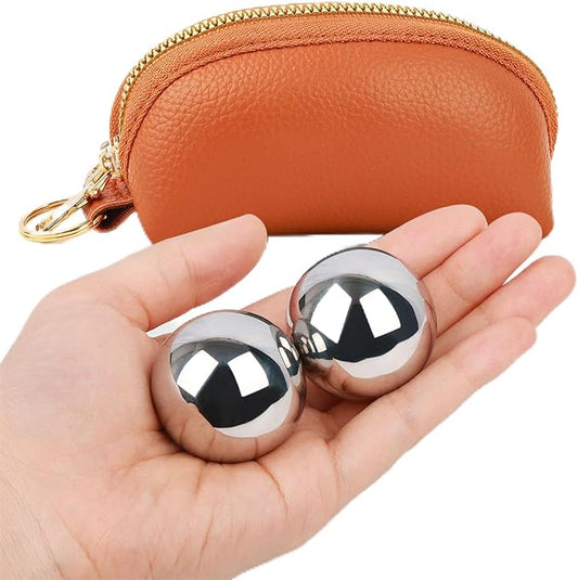1.5-inch Baoding Balls with Chime: Stainless Steel Baoding Balls, Hand Massage, Meditation Balls — Suitable for Home/Office Exercise, Stress Relief, Anxiety Reduction, and as Holiday Gifts-GravixFit