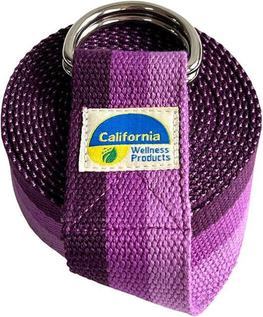 California Yoga Strap | Yoga Belt with Safe Adjustable D-Ring Buckle for Pilates | Stretching Strap | Exercise Bands | Physical Therapy | Improves Sitting Posture-GravixFit