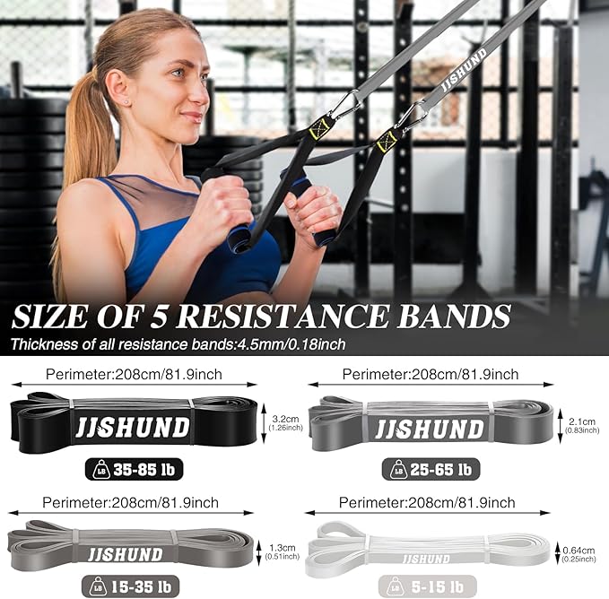 Resistance Bands Set, Pull Up Assistance Bands Pull Up Bands Exercise Bands for Men Women, Workout Bands for Working Out, Muscle Strength Training, Body Stretching-GravixFit