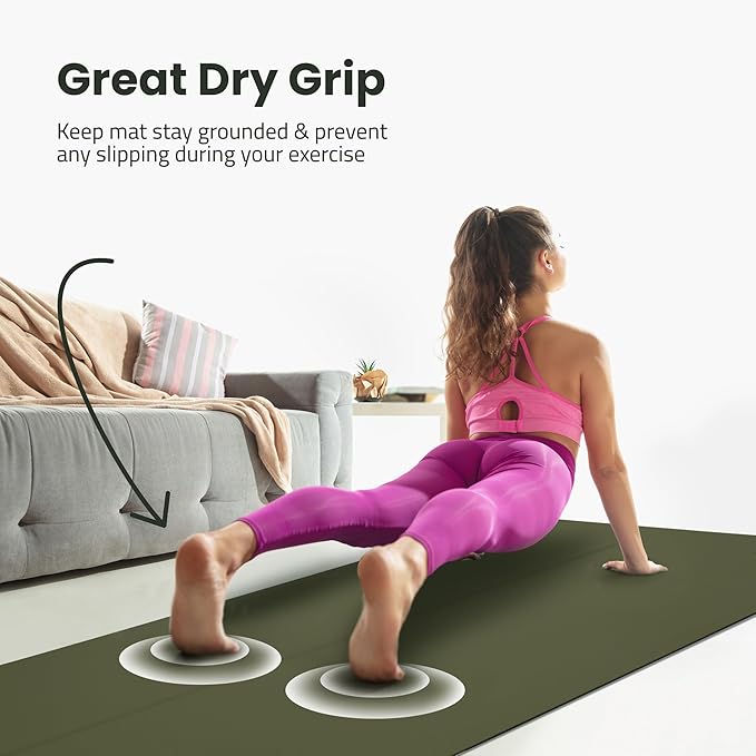 Extra Wide Yoga Mat for Men Women (72"L x 36"W) Non Slip Fitness & Exercise Mat with Alignment Marks for Yoga, Pilates, Floor Workouts-GravixFit