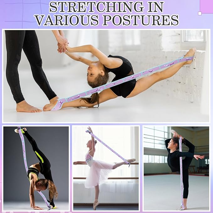Stretch Strap for Kids Elastic Gymnastics Stretching Ballet Dance Band with 8 Loops Adjustable Exercise Training Resistance Strap for Children Stuff Pilates Latin Yoga Equipment-GravixFit