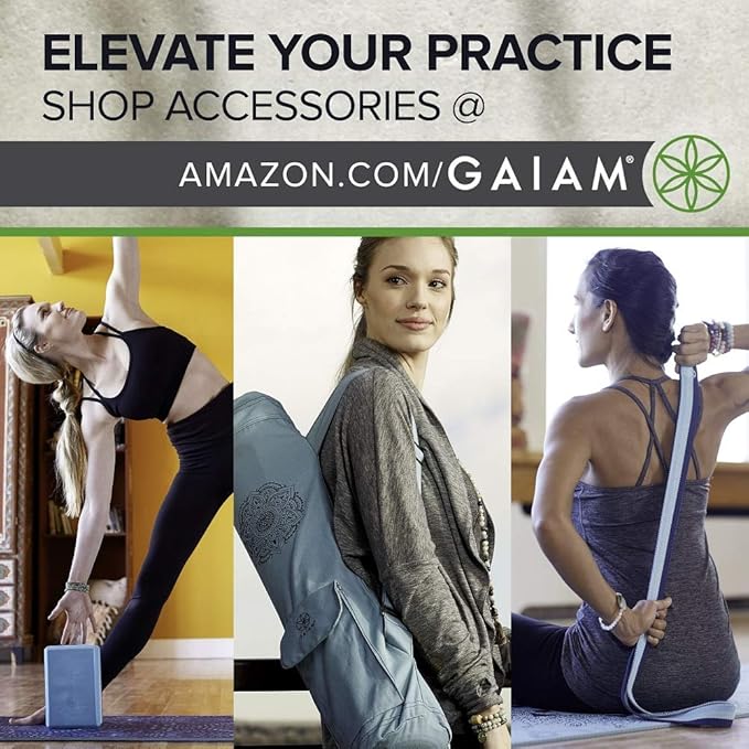 Gaiam Yoga Mat - Premium 5mm Print Thick Non Slip Exercise & Fitness Mat for All Types of Yoga, Pilates & Floor Workouts (68" x 24" x 5mm)-GravixFit