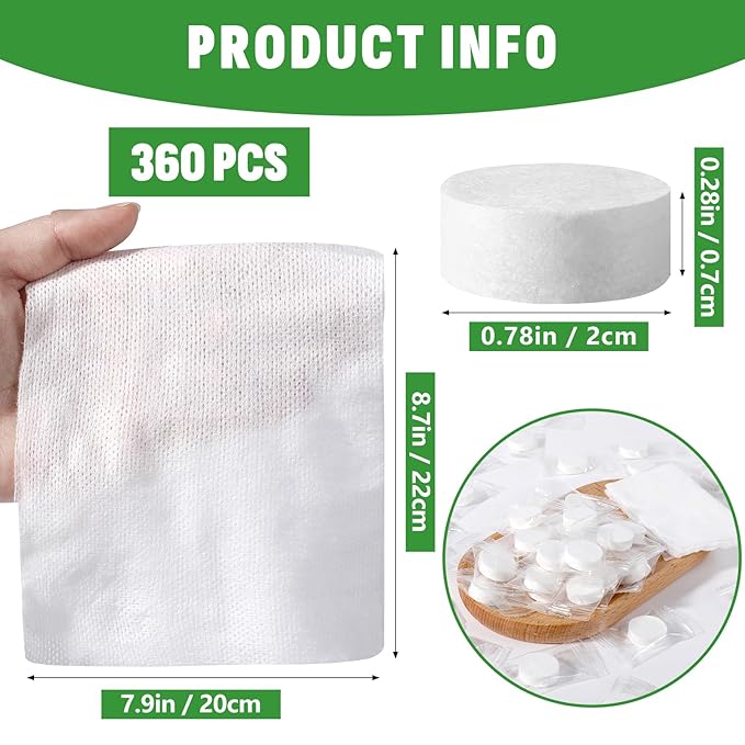 360 PCS Compressed Towel, Mini Compressed Towel Tablets, Disposable Compressed Face Towels, Camping Towel, Portable Bulk Compressed Coin Tissues for Home, Travel, Outdoor Sports-GravixFit