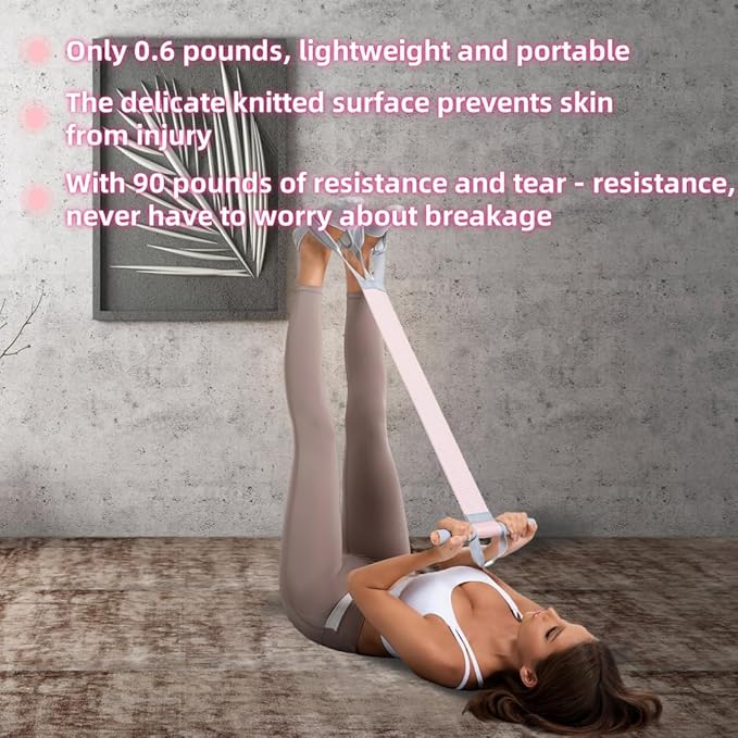 Multifunctional Tension Rope Set – Sit-Up Assistance, Knitted Fitness Equipment for Abdominal/Waist/Arm/Leg Stretching & Weight Loss Training，Gift a 90 Pound Knitted Resistance Strap-GravixFit