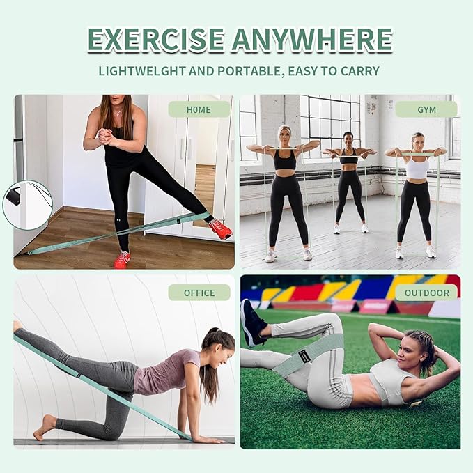 Wide Fabric Resistance Bands Set for Working Out, Non-Slip Exercise Booty Bands for Women & Men Leg and Glutes with Hair Ties and Tape Measure - for Home Gym Workout, Yoga, Pilates-GravixFit