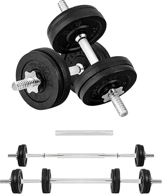 Yes4All Old School Adjustable Dumbbell Set with Weight Plates, Star Lock Collars/Connector, 40lbs to 200lbs Adjustable Weight Plates Set-GravixFit