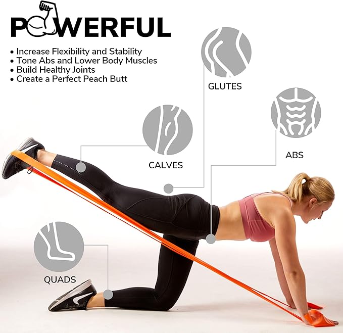 7Ft Long Resistance Bands for Stretching - Resistance Bands Set with Door Anchor - Exercise Bands Including Carry Pouch, E-Book & App - Latex-Free Workout Bands-GravixFit